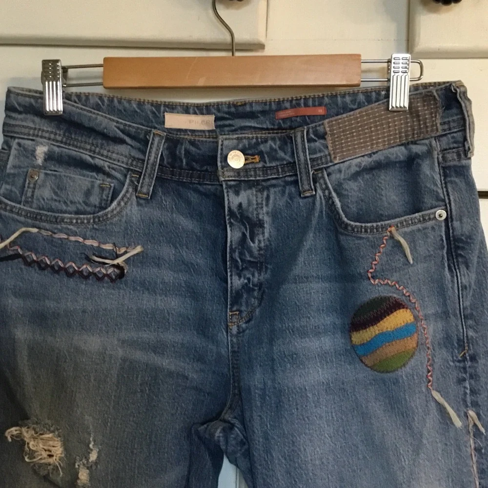 Anthropologie Blue Patchwork Jeans - Picture 4 of 7